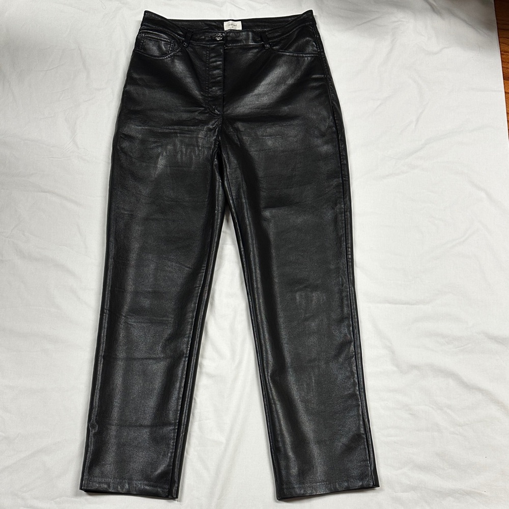 Aritzia Wilfred Vegan Leather Black Pants